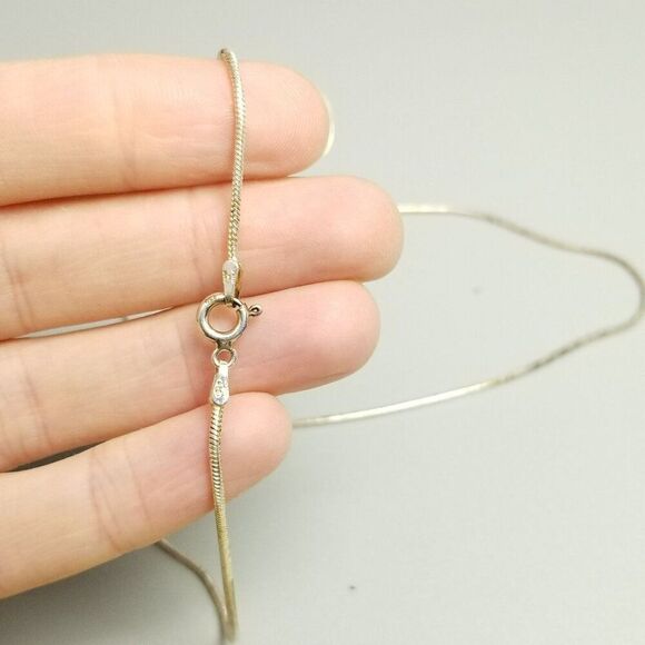 Vintage Sterling Silver Snake Chain Necklace, 18 Inches Long, 925 Milor - Picture 2 of 7